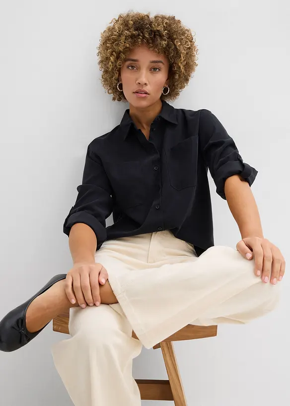 Chemisier fluide en viscose m&eacute;lang&eacute;e, bonprix