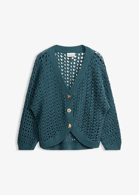 Cardigan ajour&eacute; 100% coton, bonprix