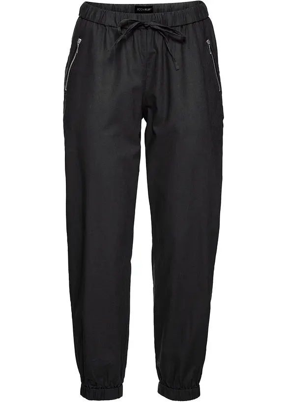 Pantalon 7/8 l&eacute;ger en lin et coton, bonprix