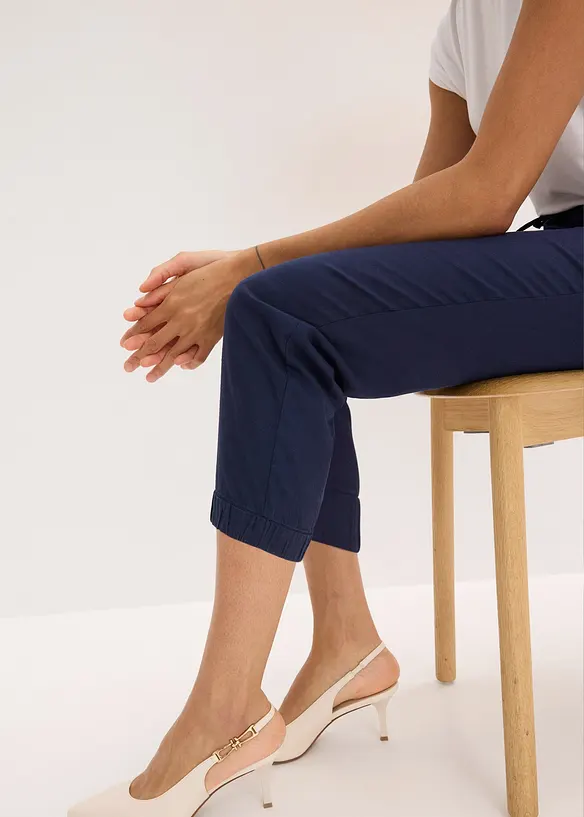 Pantalon 7/8 l&eacute;ger en lin et coton, bonprix