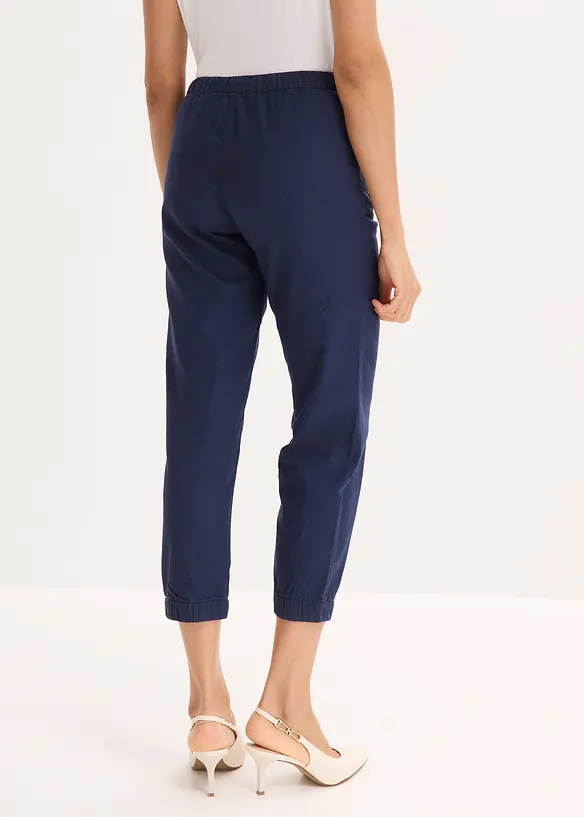 Pantalon 7/8 l&eacute;ger en lin et coton, bonprix