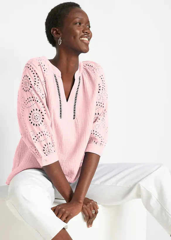 Tunique a&eacute;rienne en gaze de coton, bonprix