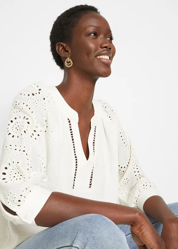 Tunique a&eacute;rienne en gaze de coton, bonprix