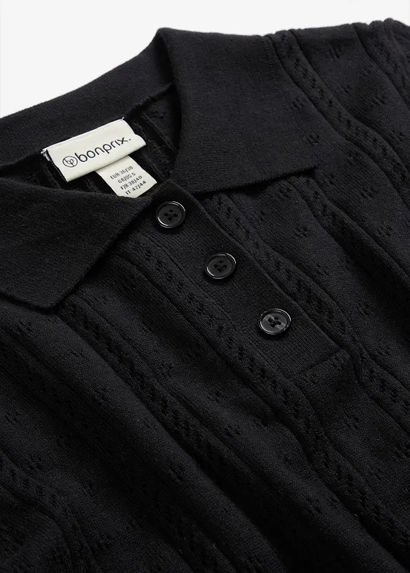 Pull ajour&eacute; en coton et soie, bonprix