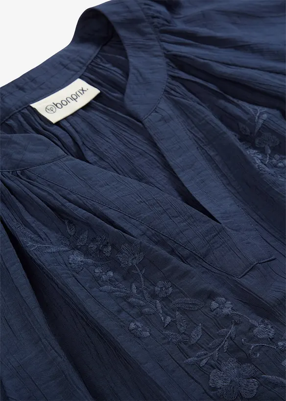 Blouse manches courtes, effet froiss&eacute;, bonprix