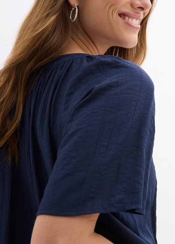 Blouse manches courtes, effet froiss&eacute;, bonprix