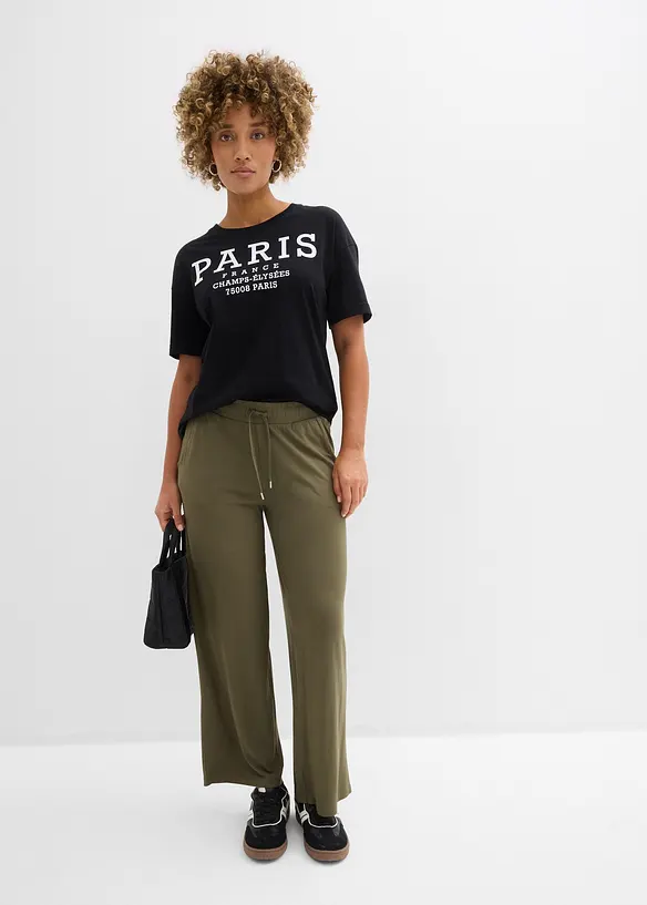 Pantalon fluide en jersey viscose extensible, bonprix