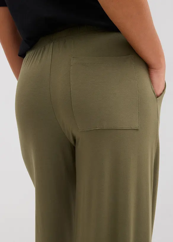 Pantalon fluide en jersey viscose extensible, bonprix