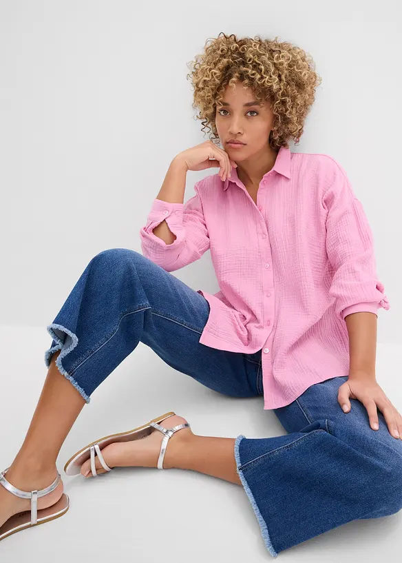 Chemisier ample, effet used, bonprix