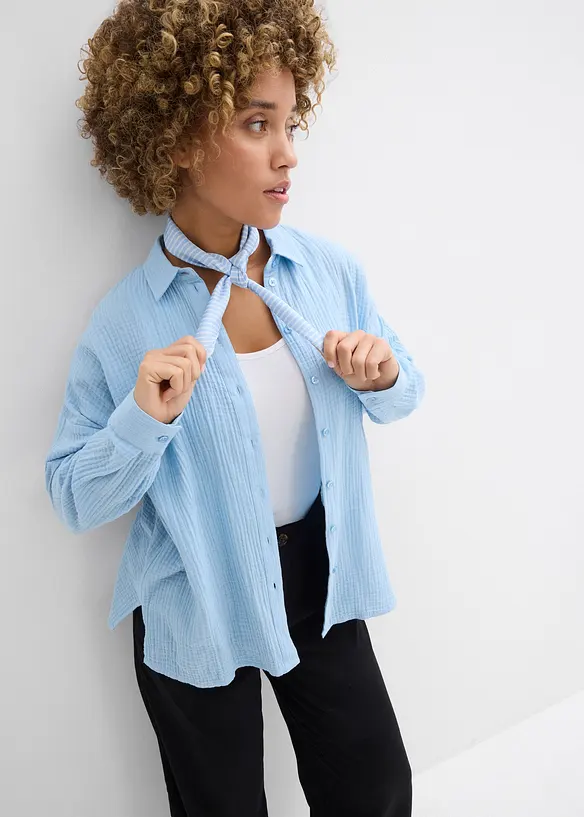 Chemisier ample, effet used, bonprix