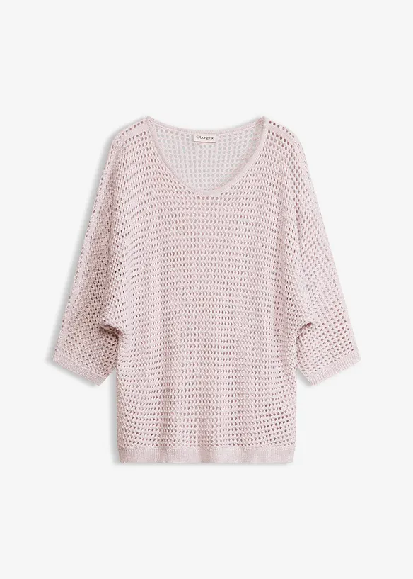 Pull ajour&eacute; brillant, bonprix