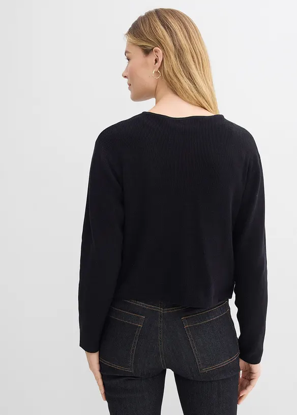 Gilet court en maille 100% coton, bonprix