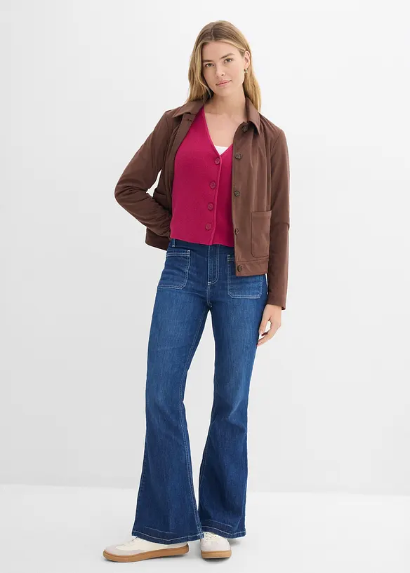 Gilet court en maille 100% coton, bonprix