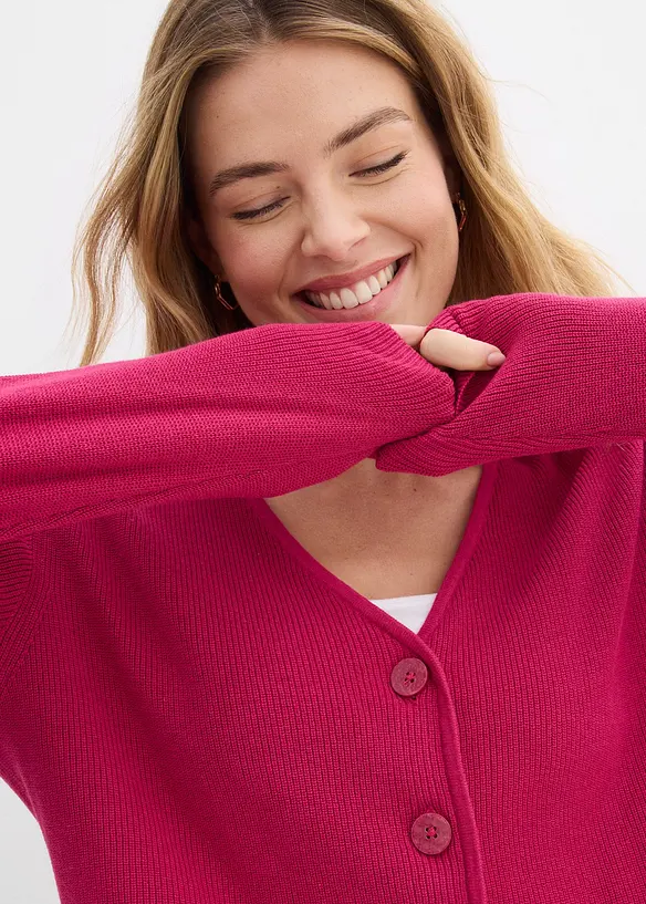 Gilet court en maille 100% coton, bonprix