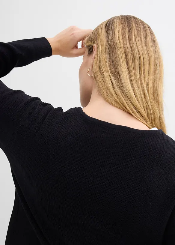 Gilet court en maille 100% coton, bonprix