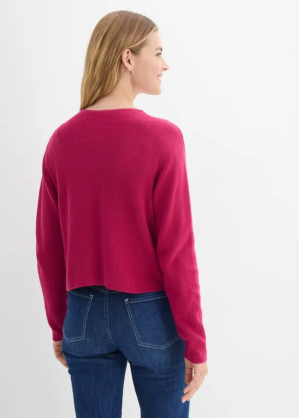 Gilet court en maille 100% coton, bonprix