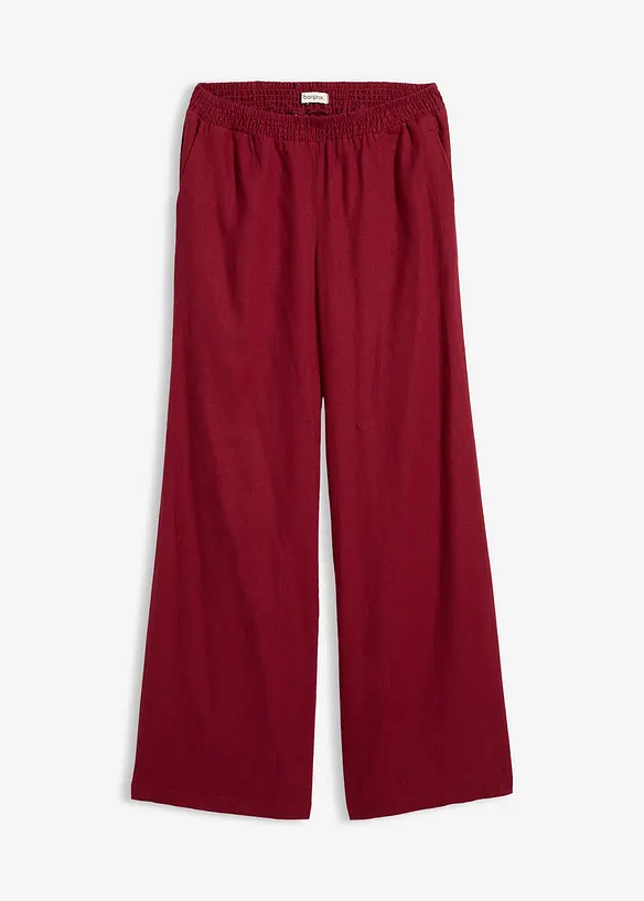 Pantalon palazzo en lin m&eacute;lang&eacute;, bonprix