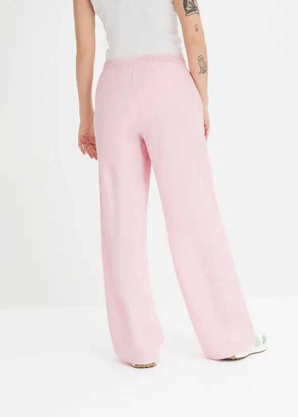 Pantalon palazzo en lin m&eacute;lang&eacute;, bonprix