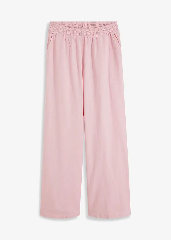 Pantalon palazzo en lin m&eacute;lang&eacute;, bonprix