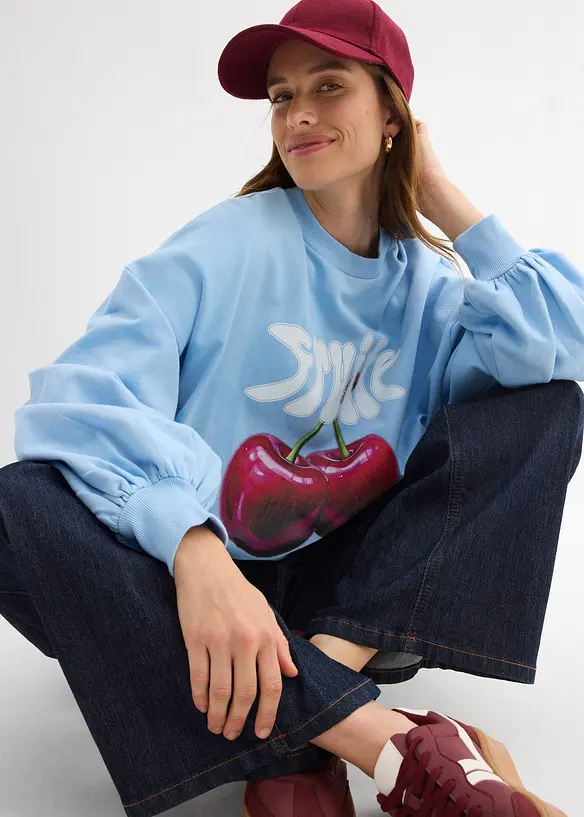 Sweat oversize 100% coton, bonprix