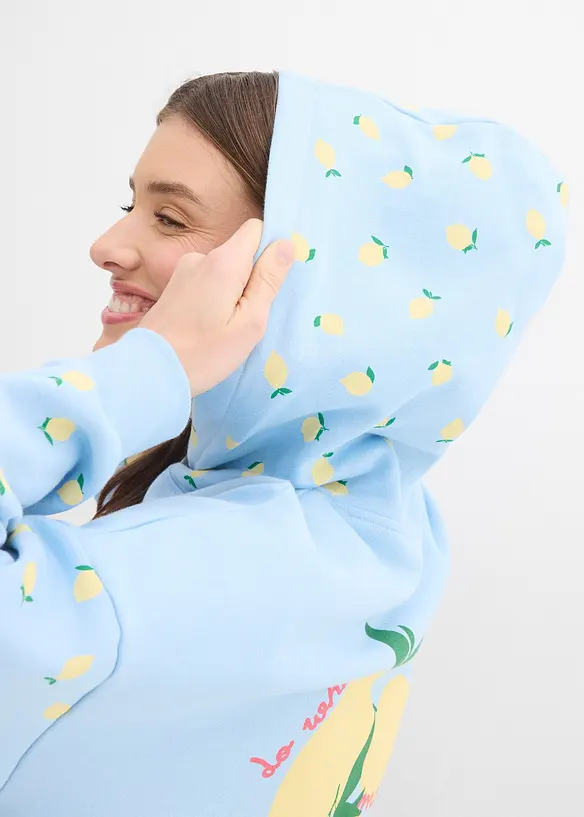 Sweat large &agrave; capuche 100% coton, bonprix