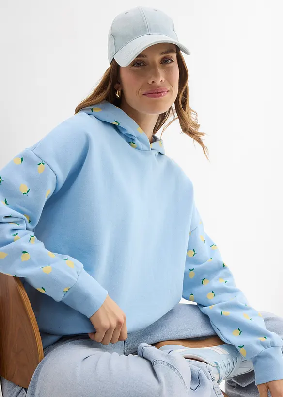 Sweat large &agrave; capuche 100% coton, bonprix