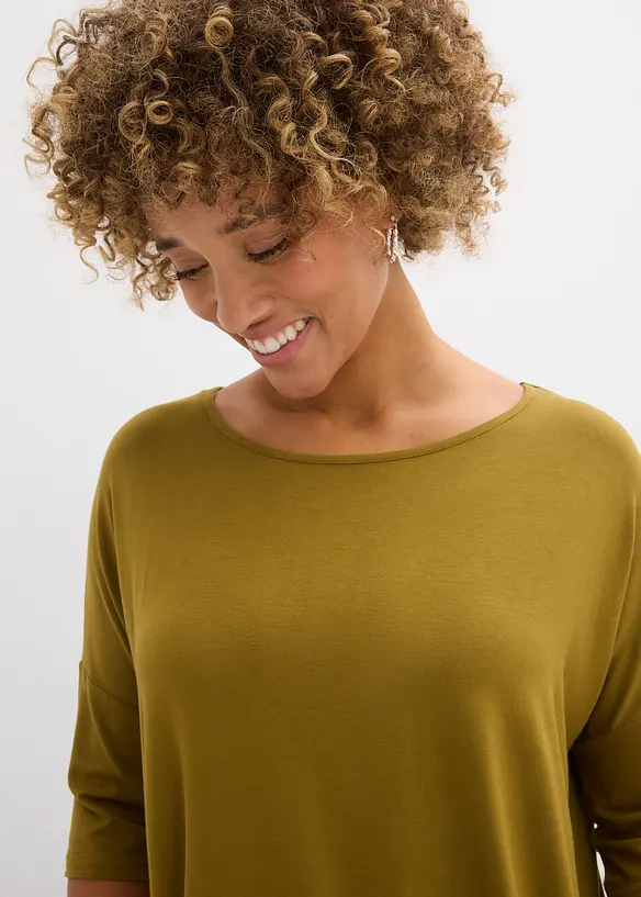 T-shirt boxy en viscose extensible, bonprix