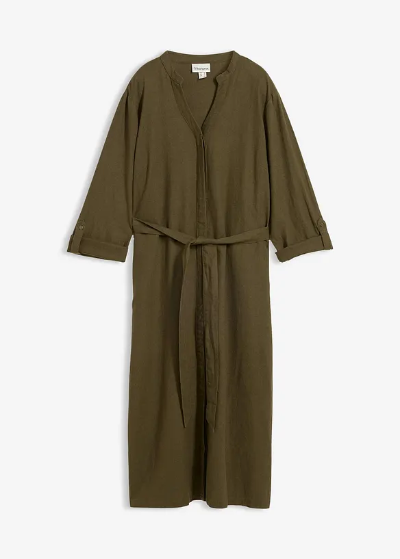 Robe &agrave; poches en lin et viscose, bonprix