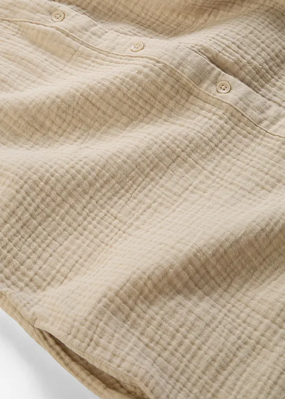Chemisier long, oversize et doux en gaze de coton, bonprix