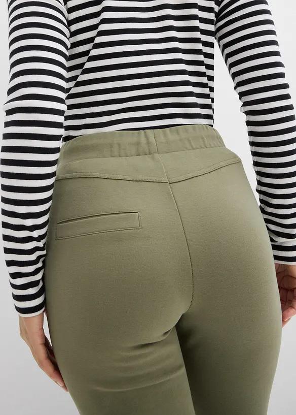 Pantalon &agrave; taille &eacute;lastiqu&eacute;e en Punto di Roma confortable, bonprix