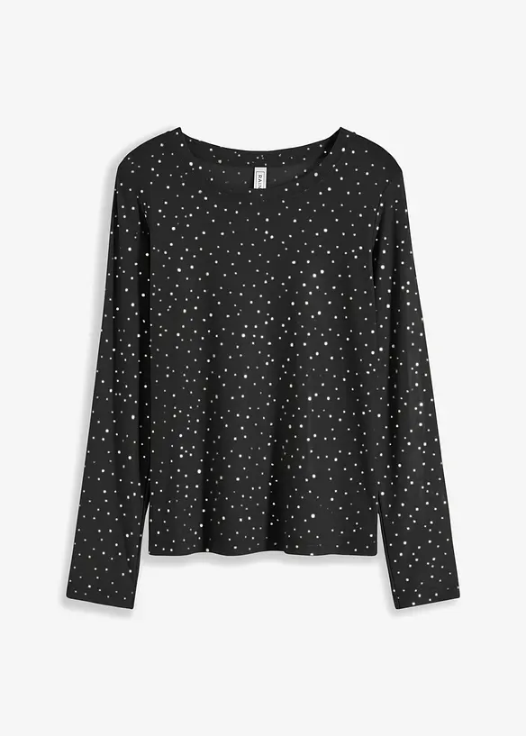 T-shirt manches longues en mesh brillant, bonprix