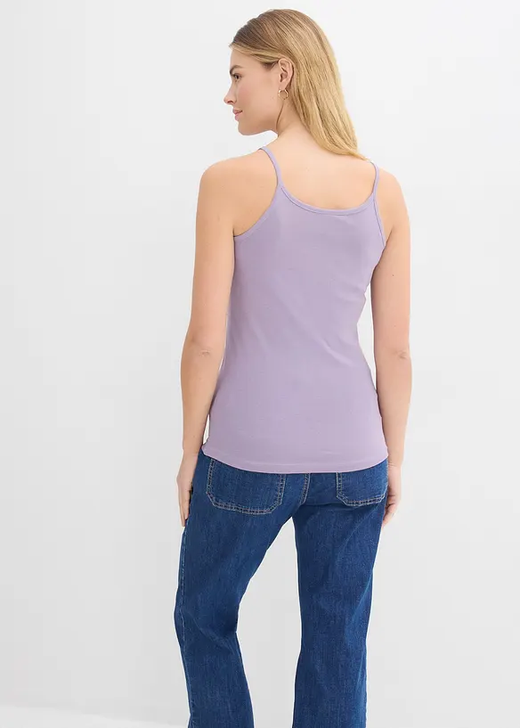 Lot de 3 tops &agrave; bretelles spaghetti 100% coton, bonprix