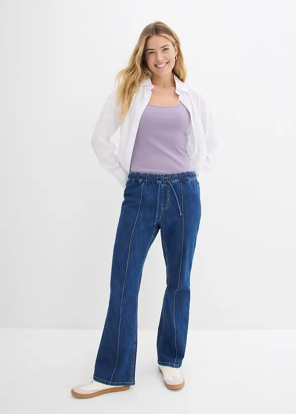 Lot de 3 tops &agrave; bretelles spaghetti 100% coton, bonprix