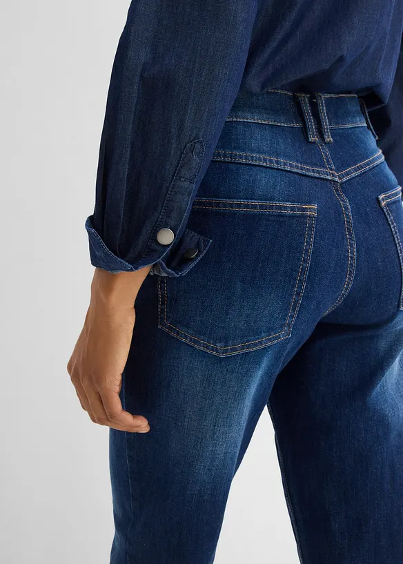 Jean mom taille haute, raccourci, bonprix