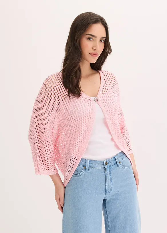 Gilet en maille ajour&eacute;e, bonprix