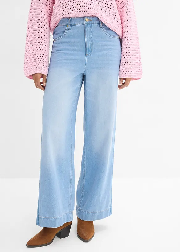 Jean large taille haute, coton, bonprix