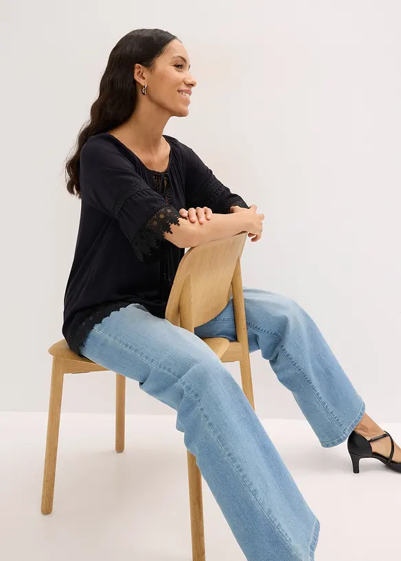 Tunique &agrave; dentelle en viscose douce, bonprix