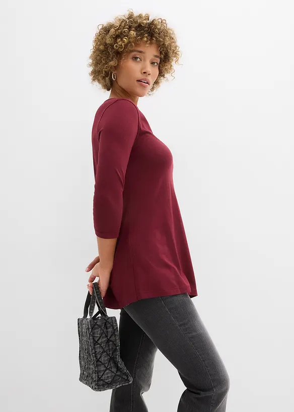 T-shirt long en coton et viscose, bonprix