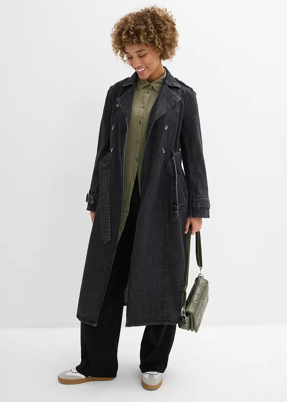 Chemisier long oversize en gaze de coton, bonprix