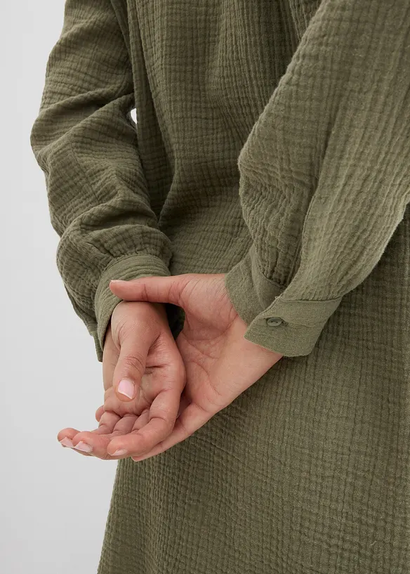 Chemisier long oversize en gaze de coton, bonprix