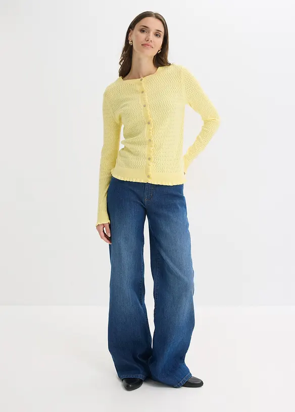 Gilet en maille ajour&eacute;e, bonprix