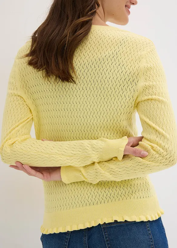 Gilet en maille ajour&eacute;e, bonprix