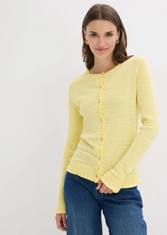 Gilet en maille ajour&eacute;e, bonprix