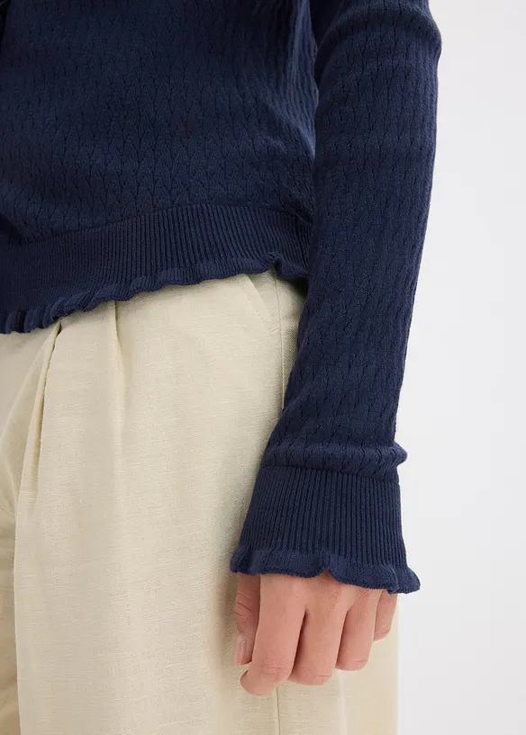 Gilet en maille ajour&eacute;e, bonprix