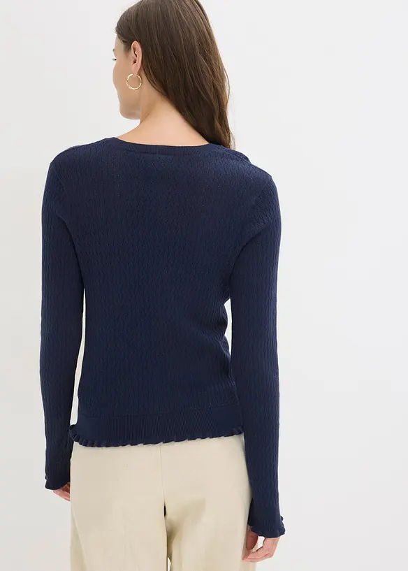 Gilet en maille ajour&eacute;e, bonprix