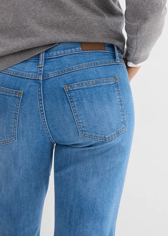 Jean droit taille mi-haute, extensible, bonprix