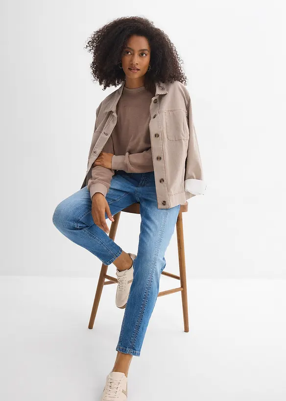 Jean mom taille haute, raccourci, bonprix