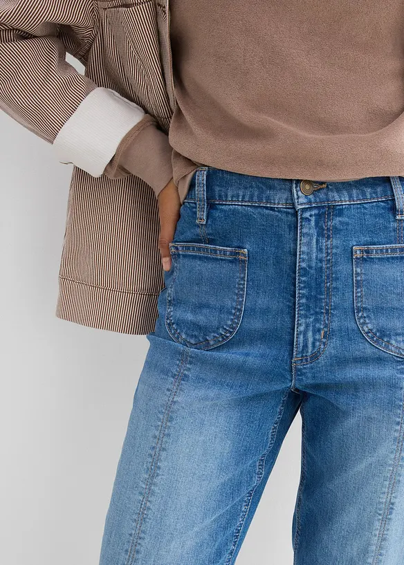 Jean mom taille haute, raccourci, bonprix