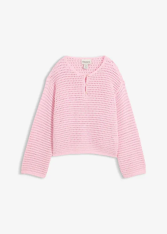 Pull ajour&eacute; oversize 100% coton, bonprix