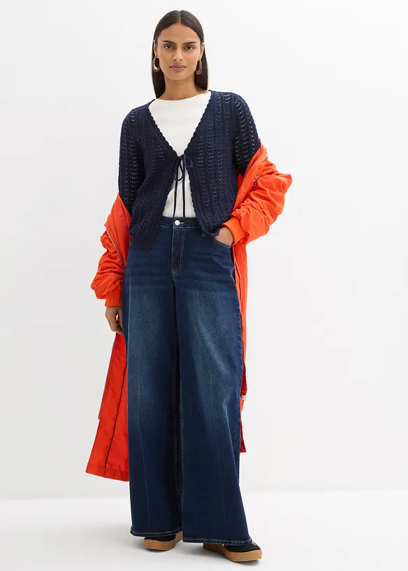 Gilet en maille ajour&eacute;e, bonprix